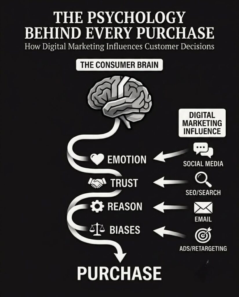 The Psychology Behind Every Purchase: How Digital Marketing Influences Customer Decisions